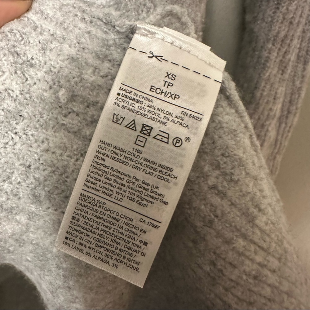 GAP Grey Ribbed Hooded Long Cardigan - Picture 4 of 5